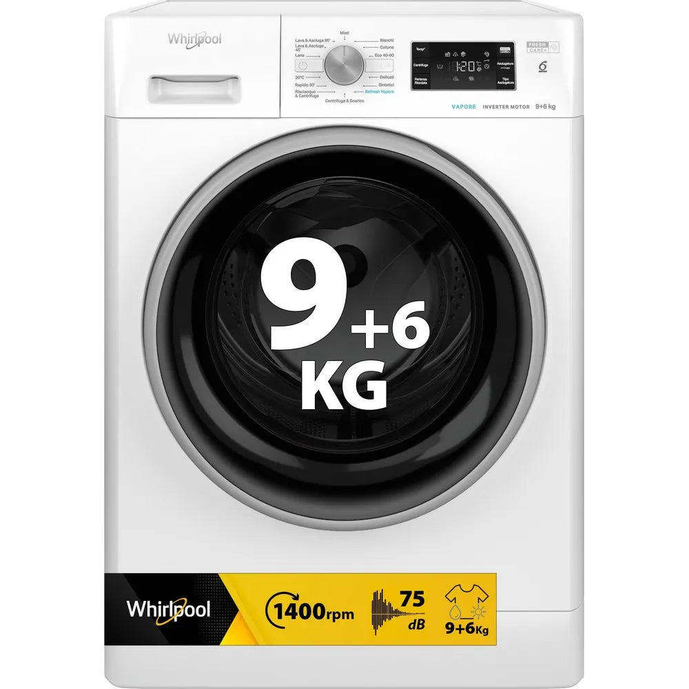 WHIRLPOOL Asciugatrice FFWDB 964489 - 9 KG Lavaggio +  6 Asciugatura