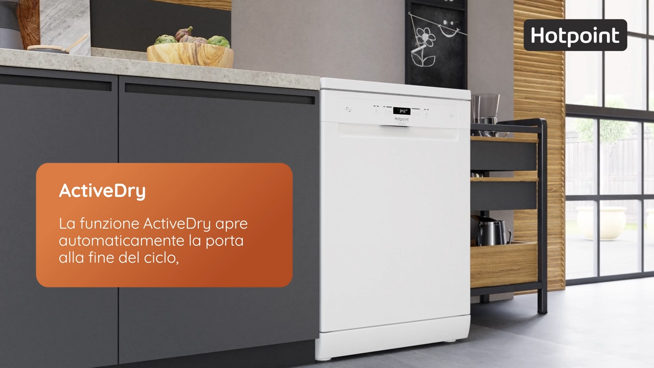 Lavastoviglie Hotpoint Ariston: grande capacità di carico, colore inox, - HFC 3C41 CW X