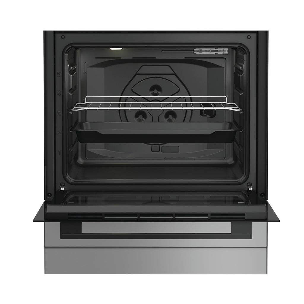 Indesit I6G3PMS Cucina A Gas, 60 Cm, 4 Fuochi, Forno Elettrico Con Grill