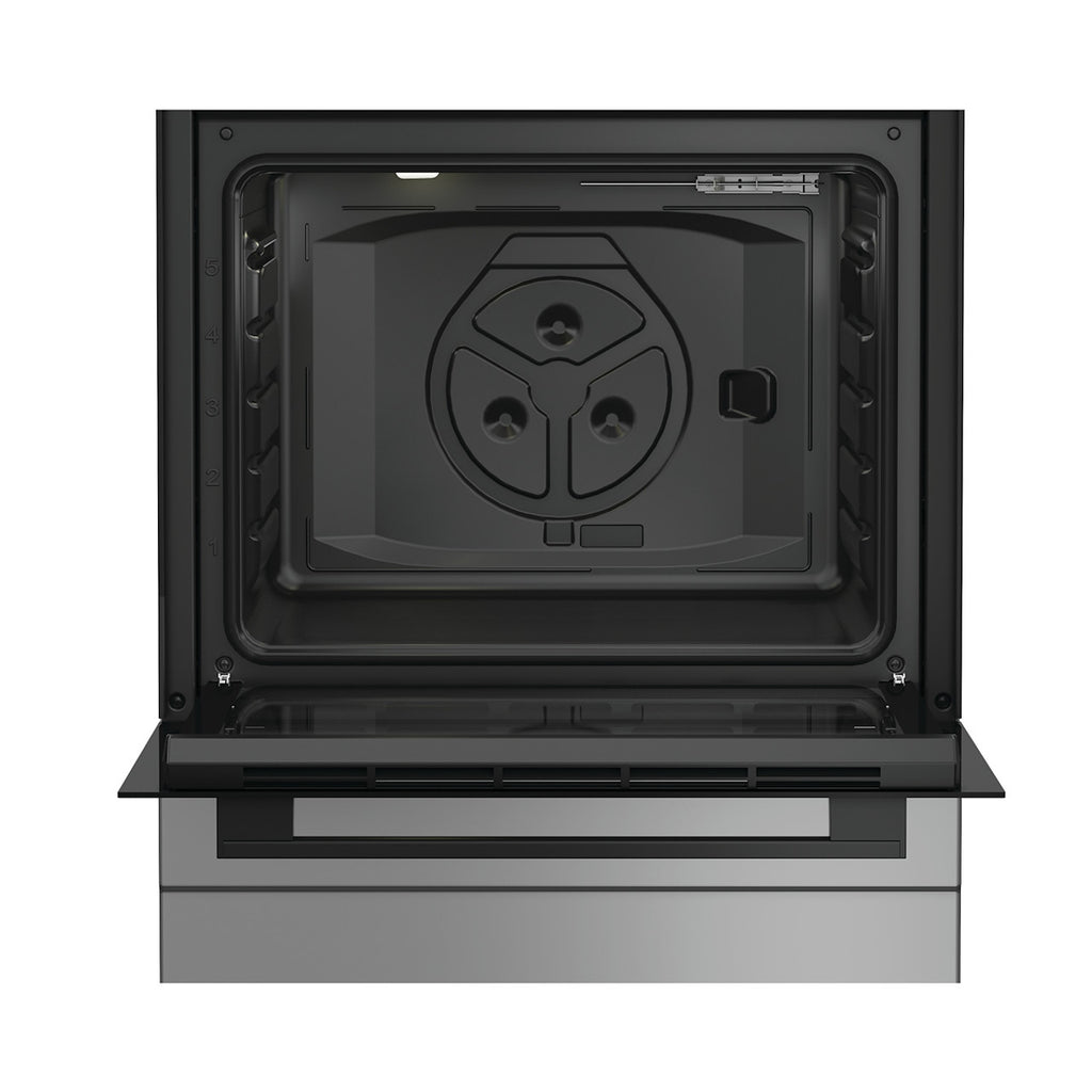 Indesit I6G3PMS Cucina A Gas, 60 Cm, 4 Fuochi, Forno Elettrico Con Grill