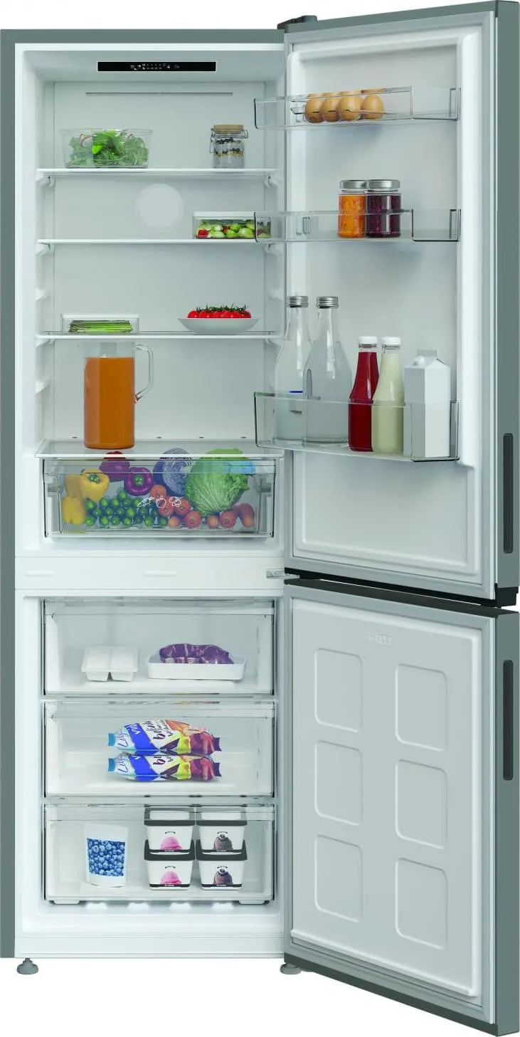 Indesit INK 21311 S4E – Frigorifero Combinato Libera Installazione, 301 L, Classe Energetica E, Congelamento Rapido, Porta Reversibile, Grigio, 179,6 x 59,5 x 66,5 cm