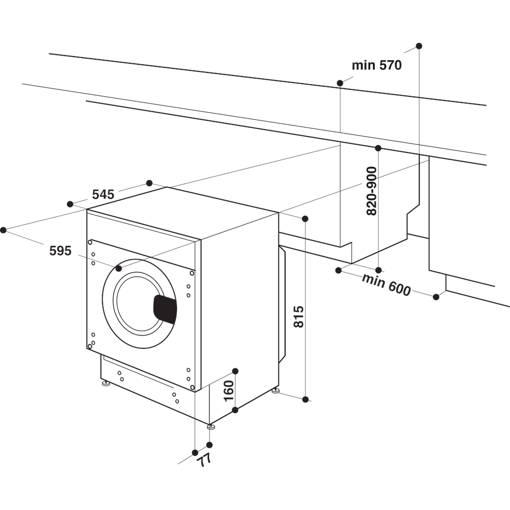 LAVATRICE HOTPOINT - ARISTON BIWMHG 71483 EU   7 KG  D