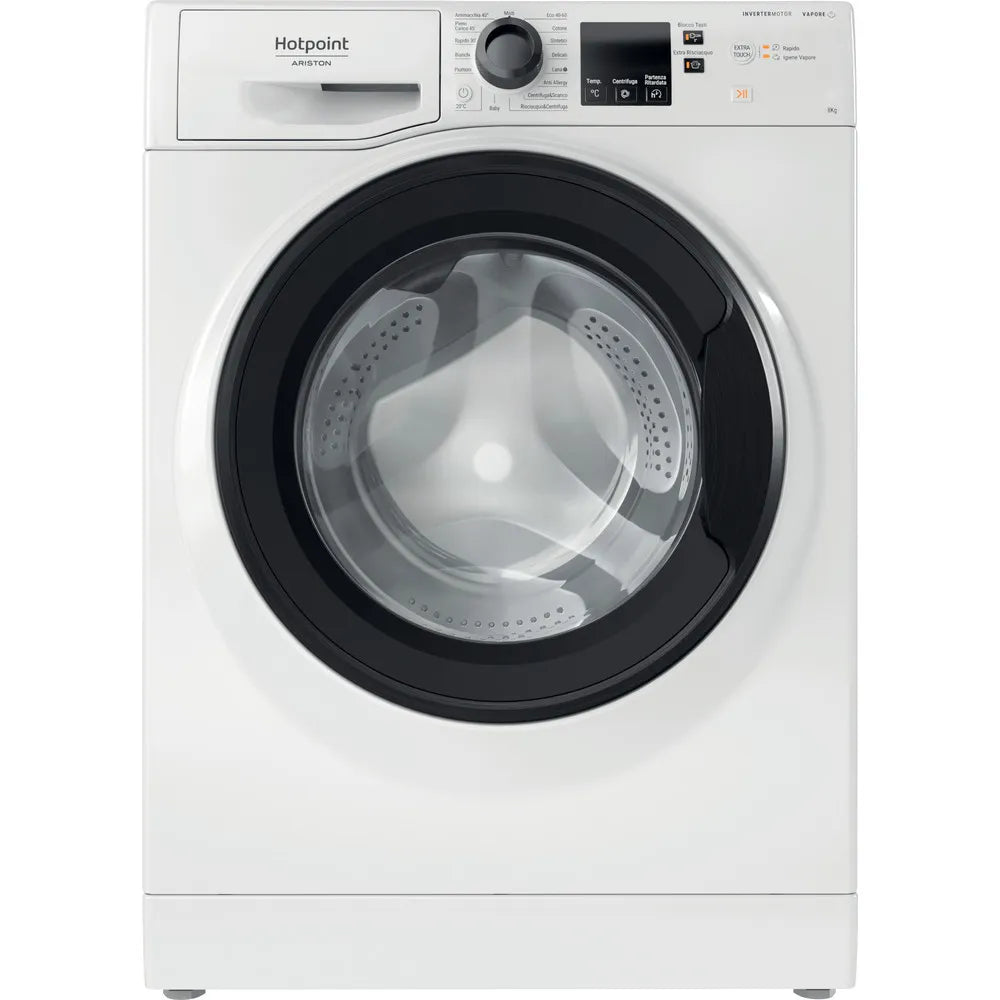 Lavatrice a libera installazione a carica frontale Hotpoint Ariston: 8,0 kg, - NF827WK IT
