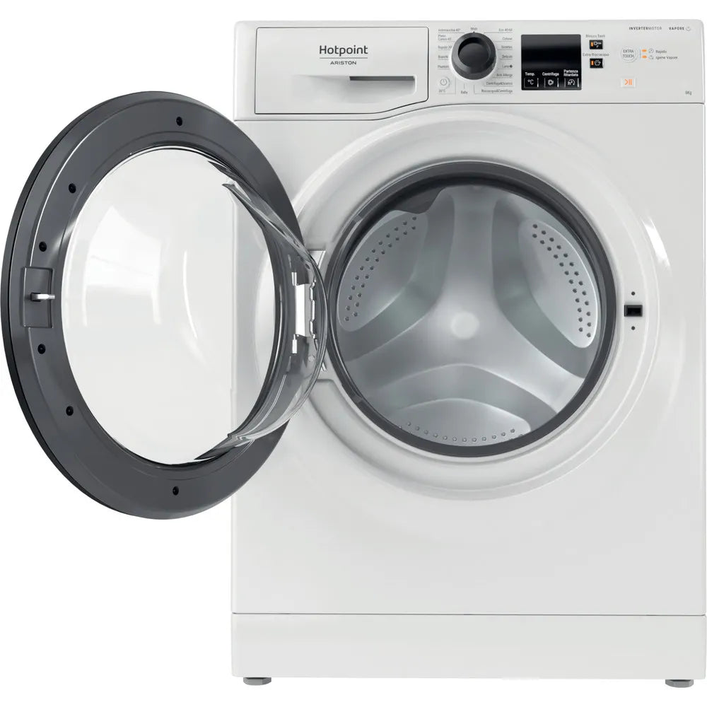 Lavatrice a libera installazione a carica frontale Hotpoint Ariston: 8,0 kg, - NF827WK IT