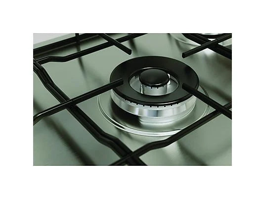 INDESIT THP 752 W/IX/I 1 PIANO COTTURA GAS, 5 zone di cotura, dimensioni: L 73 cm, P 51 cm, piano in Acciaio inossidabile, Acciaio Inox